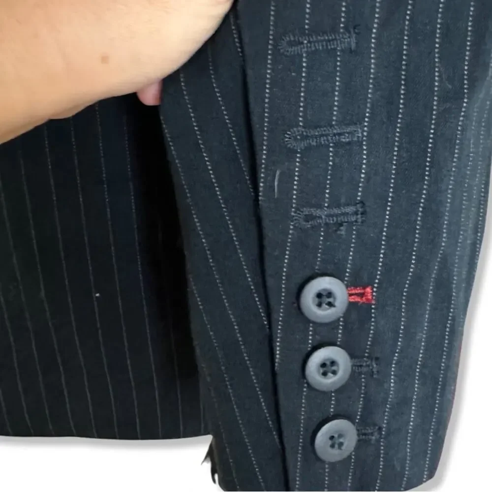 Authentic Icon Navy Pinstripe Blazer Large Sport Coat